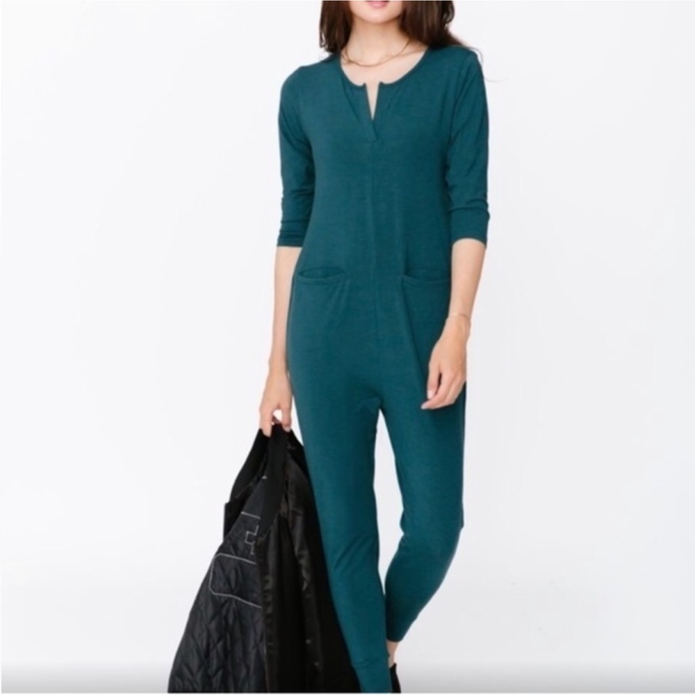 Smash & Tess Long sleeve Monday Romper in a Tealish Green colour XL